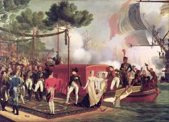 Napoleon I (1769-1821) og Marie Louise (1791-1847) ilandstigning i Antwerpen, 1810